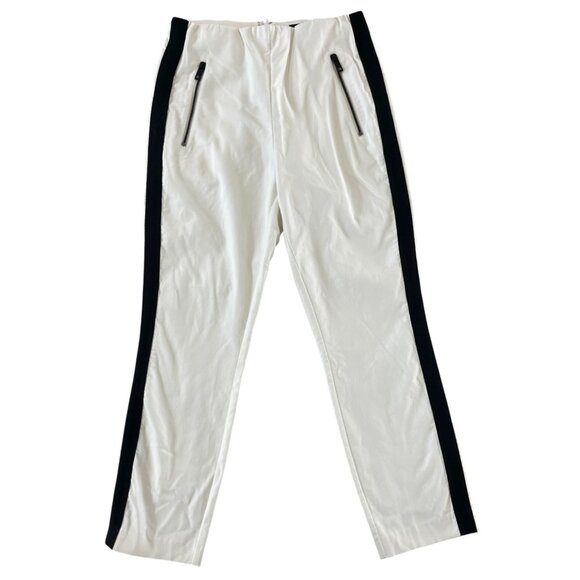 Rag & Bone The Classic Simone Pants White‎ Black Side Stripe Zip Pockets 6 $325 - Picture 7 of 14